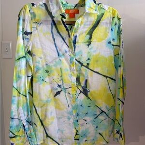 Joe Fresh Tie-Dye Shirt with Yellow and Green Accents